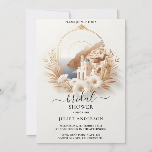 今コーヒイタリアンーソレントカジュアルブライダルシャワー 招待状 (正面)