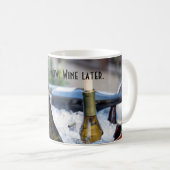 今コーヒー。 後でワイン。 ワイン愛好家のためのおもしろマグカップ コーヒーマグカップ (正面右)