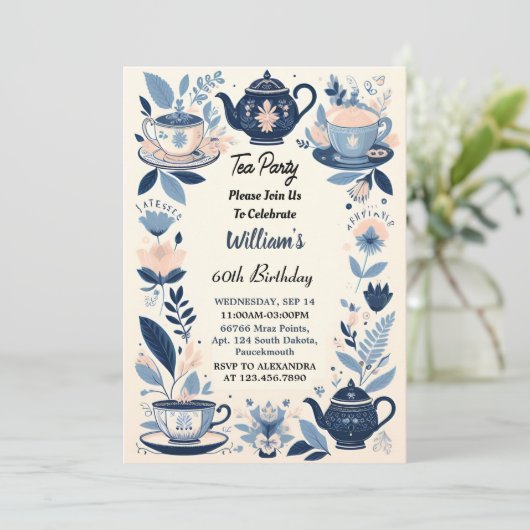 今シック王室のアダルトフェアリティティーパーティー60誕生日 招待状 (スタンド正面)