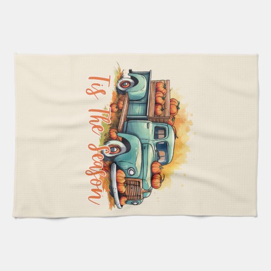 『今シーズンかぼちゃのトラック キッチンタオル (横)