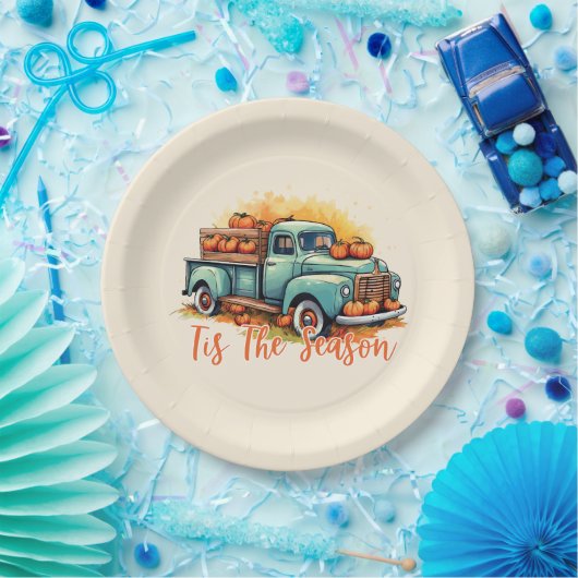 『今シーズンかぼちゃのトラック ペーパープレート (パーティー)