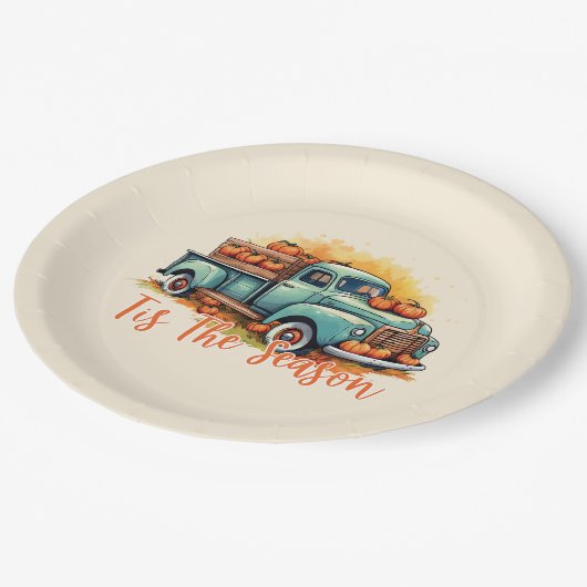 『今シーズンかぼちゃのトラック ペーパープレート (アングル)