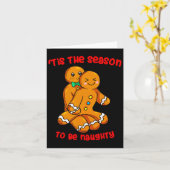 今シーズンのクリスマスのジンジャーブレッドのカップル カード (黄色い花)