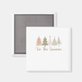今シーズンのクリスマスの木々のお洒落クリスマス マグネット (正面/裏面)
