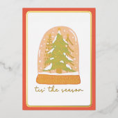 今シーズンのクリスマススノーグローブ 箔シーズンカード (正面)