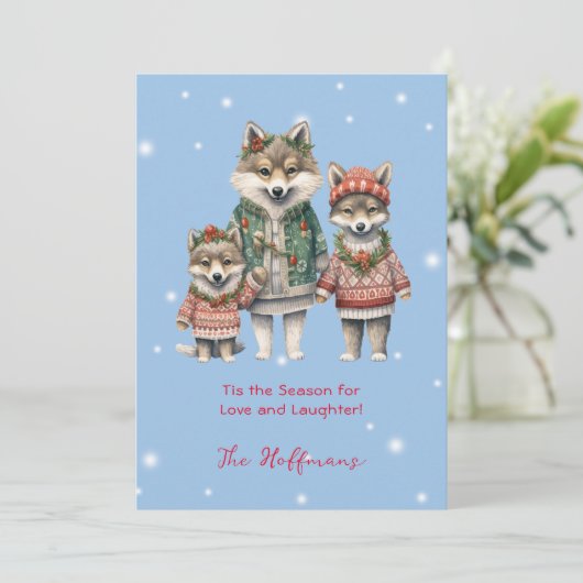 今シーズンのクリスマス動物は可愛い シーズンカード (スタンド正面)