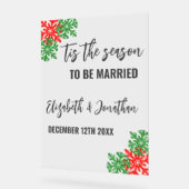 今シーズンのクリスマス結婚の アクリルサイン (傾斜)