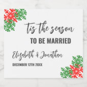 今シーズンのクリスマス結婚の スパークリングワインラベル (シングルラベル)