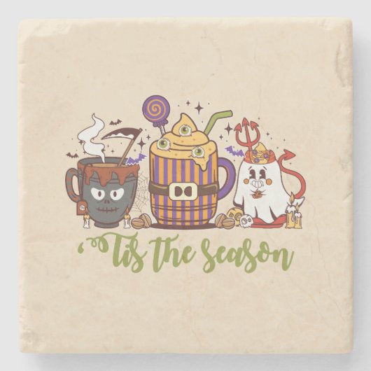 「今シーズンのハロウィーンコーヒー ストーンコースター (正面)