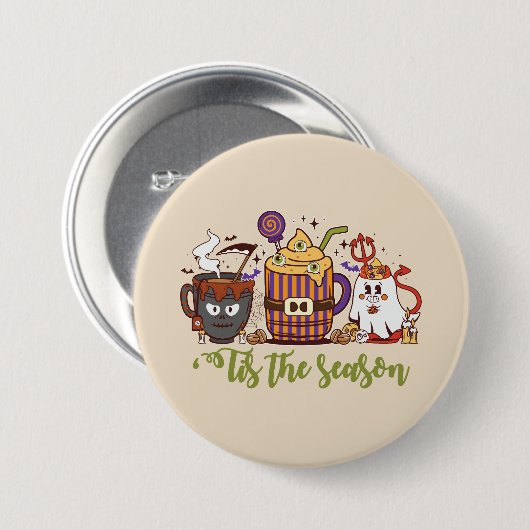 「今シーズンのハロウィーンコーヒー 缶バッジ (正面&裏面)