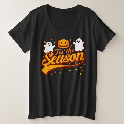 今シーズンのハロウィーン女性 プラスサイズTシャツ (デザイン正面)