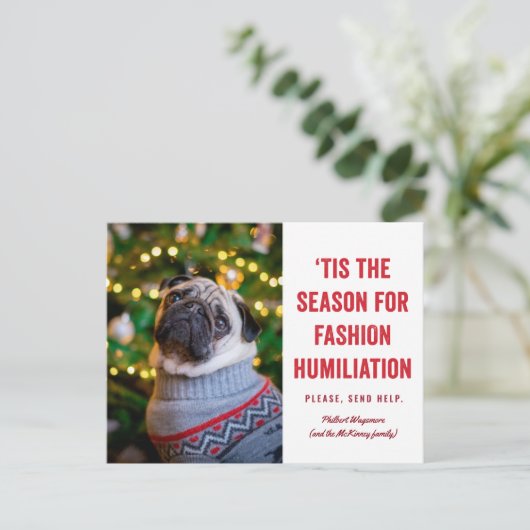 今シーズンのファッション屈辱クリスマス ポストカード (スタンド正面)
