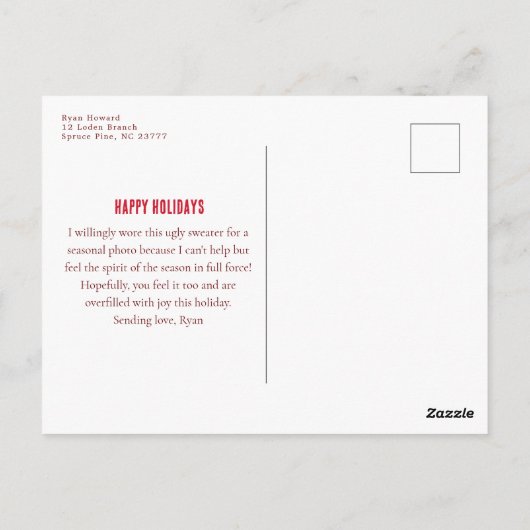 今シーズンのファッション屈辱クリスマスP ポストカード (裏面)