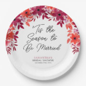 『今シーズンのフローラ結婚したブライダルシャワー ペーパープレート (正面)