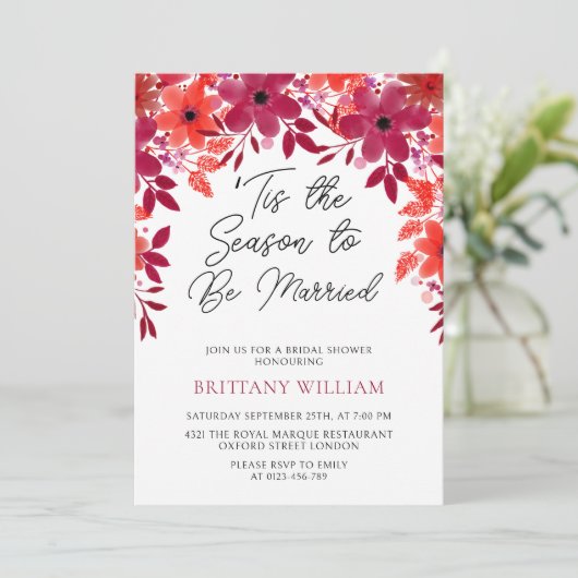 『今シーズンのフローラ結婚したブライダルシャワー 招待状 (スタンド正面)