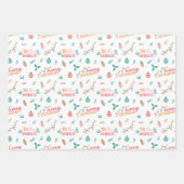 今シーズンのメリークリスマスの挨拶カラフル ラッピングペーパーシート (正面)