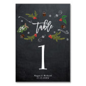 今シーズンの冬の結婚式の表の番号表 テーブルナンバー (裏面)