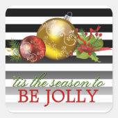 今シーズンの白黒すてきストライプ スクエアシール (正面)