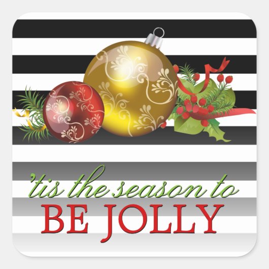 今シーズンの白黒すてきストライプ スクエアシール (正面)