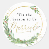 今シーズンの結婚した封筒用シール ラウンドシール (正面)