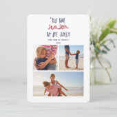 「今シーズンの3つ写真家族クリスマス シーズンカード (スタンド正面)