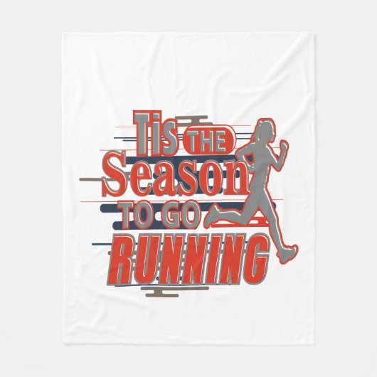 今シーズンはのランニングフェスティバルクリスマス フリースブランケット (正面)