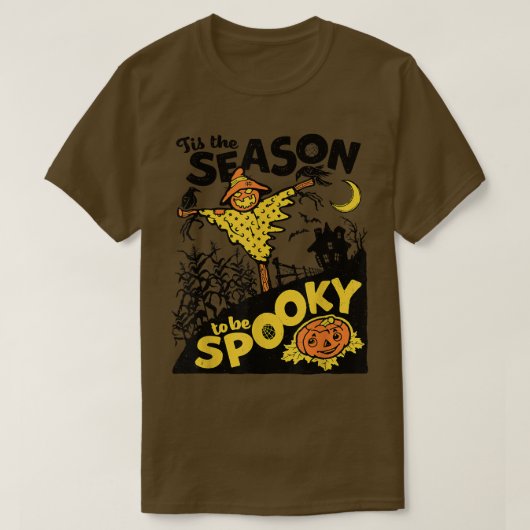 今シーズンはカボチャ怖い不気味ハロウィーになる Tシャツ (デザイン正面)