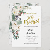 今シーズンはクリスマス結婚したフローラ 招待状 (正面/裏面)