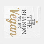 「今シーズンはビーガンブラックと金ゴールド文字 フリースブランケット (正面(横))