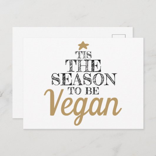 「今シーズンはビーガンブラックと金ゴールド文字 ポストカード (正面/裏面)