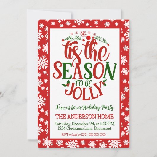 今シーズンはフェスティバルのすてきクリスマスパーティー 招待状 (正面)