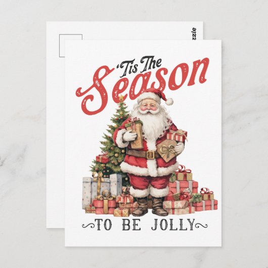 「今シーズンはヴィンテージすてきサンタクロース ポストカード (正面/裏面)