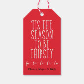 『今シーズンは乾いた赤と白のカスタム ギフトタグ (正面)