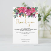 今シーズンは冬のピンク結婚したのクリスマス サンキューカード (スタンド正面)