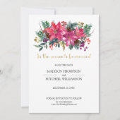 今シーズンは冬のピンク結婚したのクリスマス セーブザデート (正面)