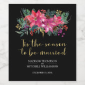 今シーズンは冬のピンク結婚したのクリスマス ワインラベル (シングルラベル)