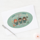 今シーズンは友達と仲良し 楕円形シール (封筒)