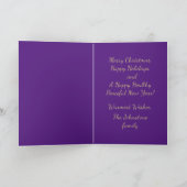 『今シーズンは楽しい』紫のクリスマス カード (内部)