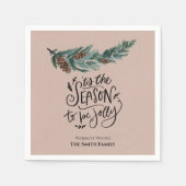 今シーズンは水すてき色の松コーン スタンダードカクテルナプキン (正面)