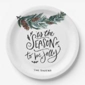 今シーズンは水すてき色の松コーン ペーパープレート (正面)