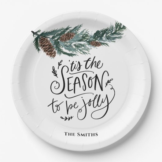 今シーズンは水すてき色の松コーン ペーパープレート (正面)