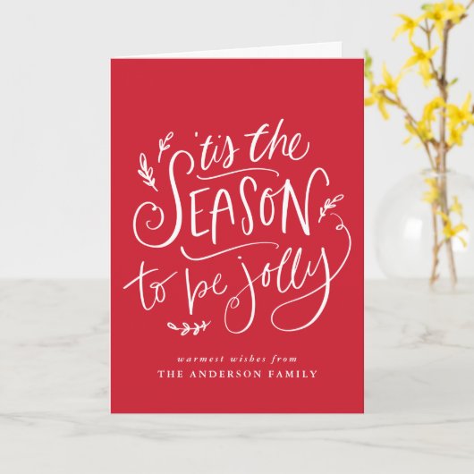 「今シーズンは赤いすてき休日だ カード (黄色い花)