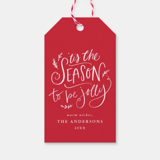 「今シーズンは赤いすてき休日だ ギフトタグ (正面)