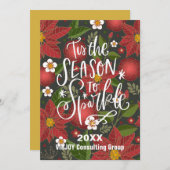 今シーズンは赤いポインセチア事業を輝かせる シーズンカード (正面/裏面)