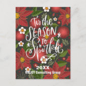 今シーズンは赤いポインセチア事業を輝かせる ポストカード (正面)