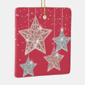 今シーズンは赤ぶら下がったい両面の星が輝く セラミックオーナメント (右)