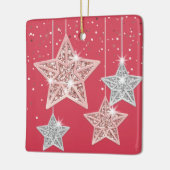 今シーズンは赤ぶら下がったい両面の星が輝く セラミックオーナメント (左)