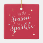 今シーズンは赤ぶら下がったい両面の星が輝く セラミックオーナメント (裏面)