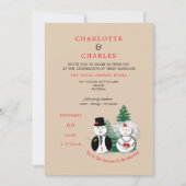 今シーズンは赤結婚した黒の格子柄 招待状 (正面)