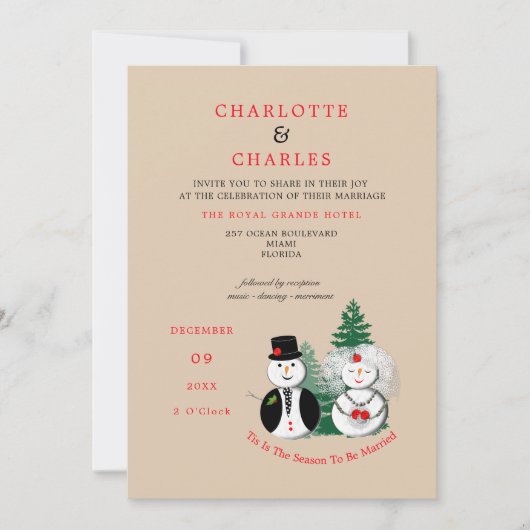 今シーズンは赤結婚した黒の格子柄 招待状 (正面)